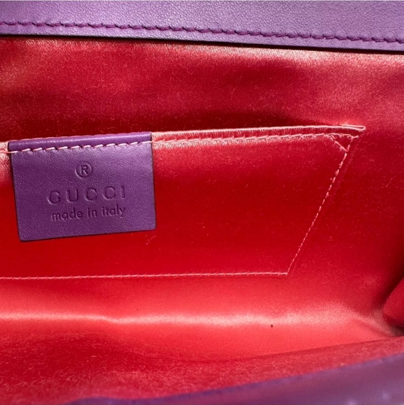 GUCCI Large Dionysus Loved Purple Suede Pearl Clutch, Rare! - Picture 10 of 13